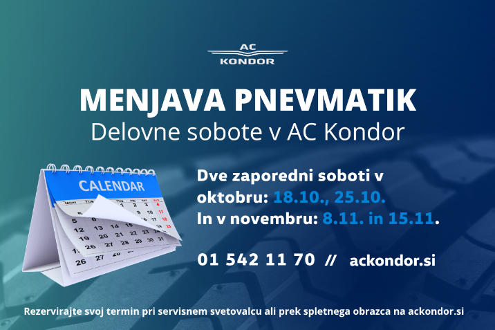 menjava pnevmatik - delovne sobote oktorber 2025